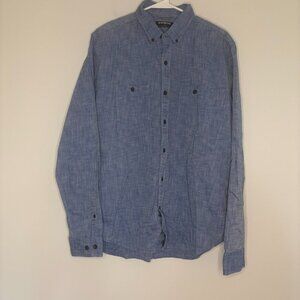 EXPRESS Sz Large Button Down Dress Shirt Denim Pockets